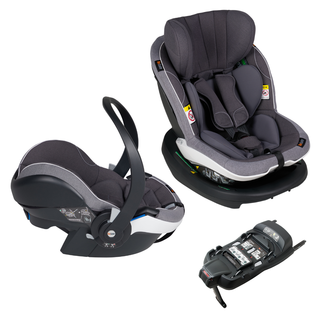 BeSafe Modular i-Size: Infant and Toddler Car Seat with Isofix Base Metallic Melange